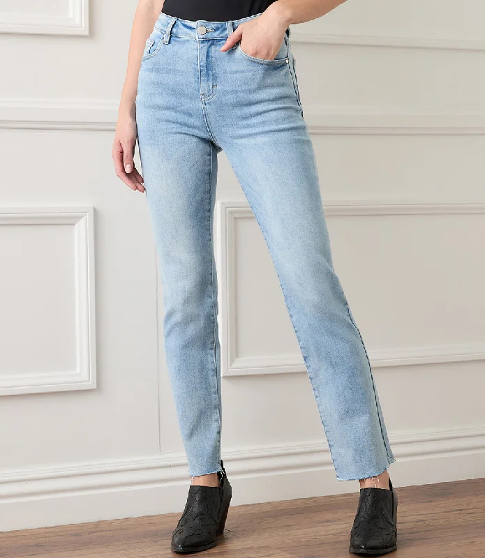 Raw Hem Straight Jeans