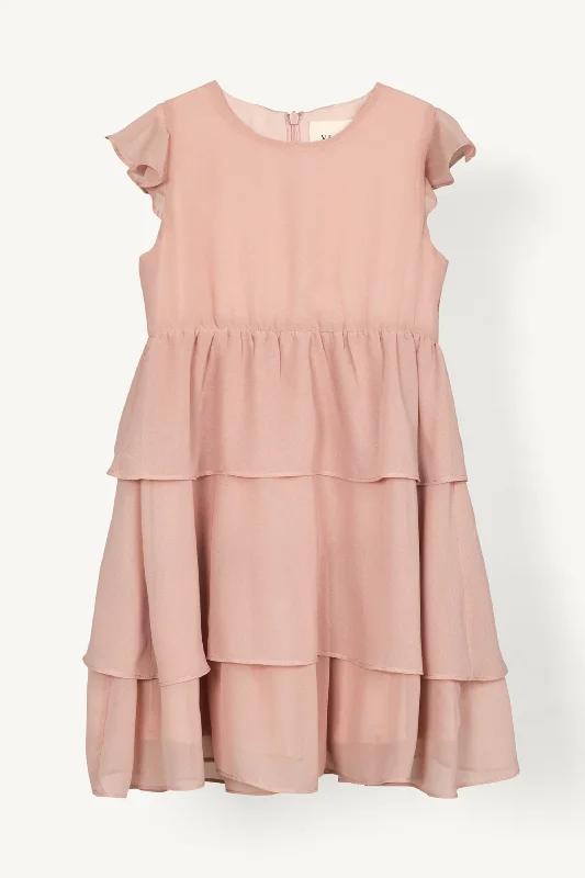 Narjis Chiffon Dress - Jasmine Pink (Girls)