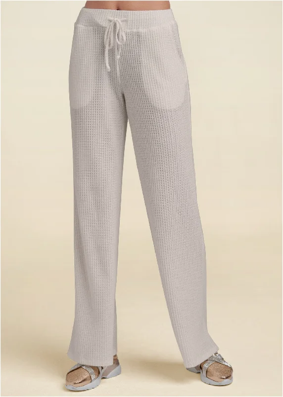 Brushed Waffle Lounge Pants - Oatmeal